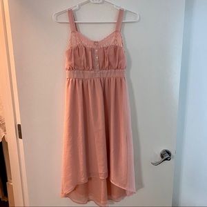 Blush pink chiffon dress